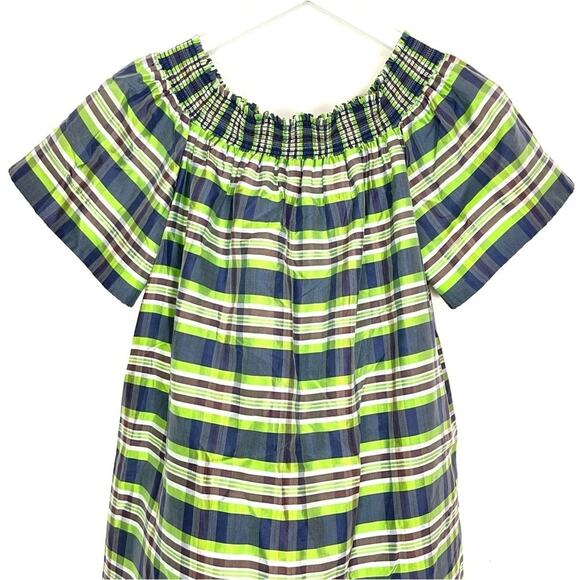 J. Crew Collection Off Shoulder Silk Plaid Dress - Picture 8 of 12